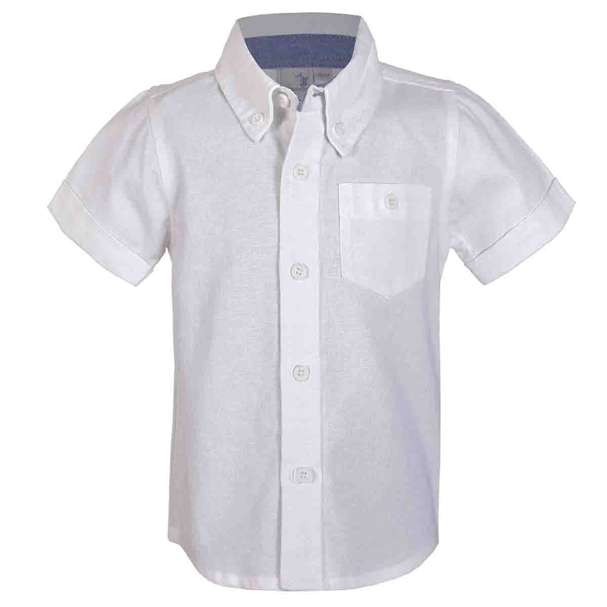 Camisa Manga Corta Color Azul Combinado Carosello