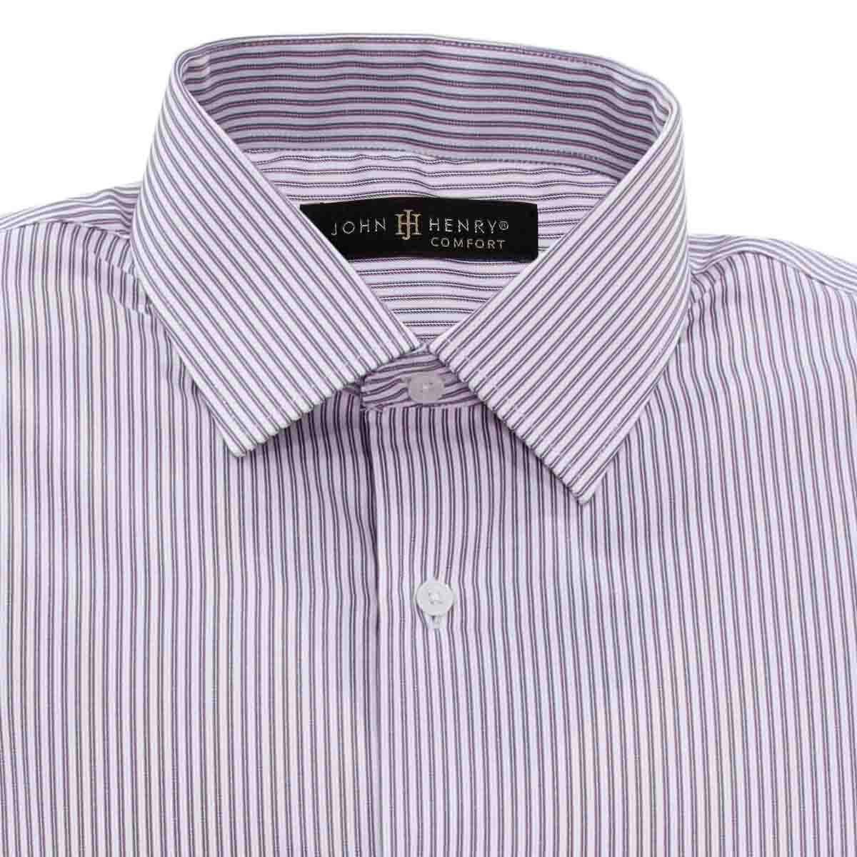 Camisa de Vestir Slim Fit Color Azul Combinado John Henry