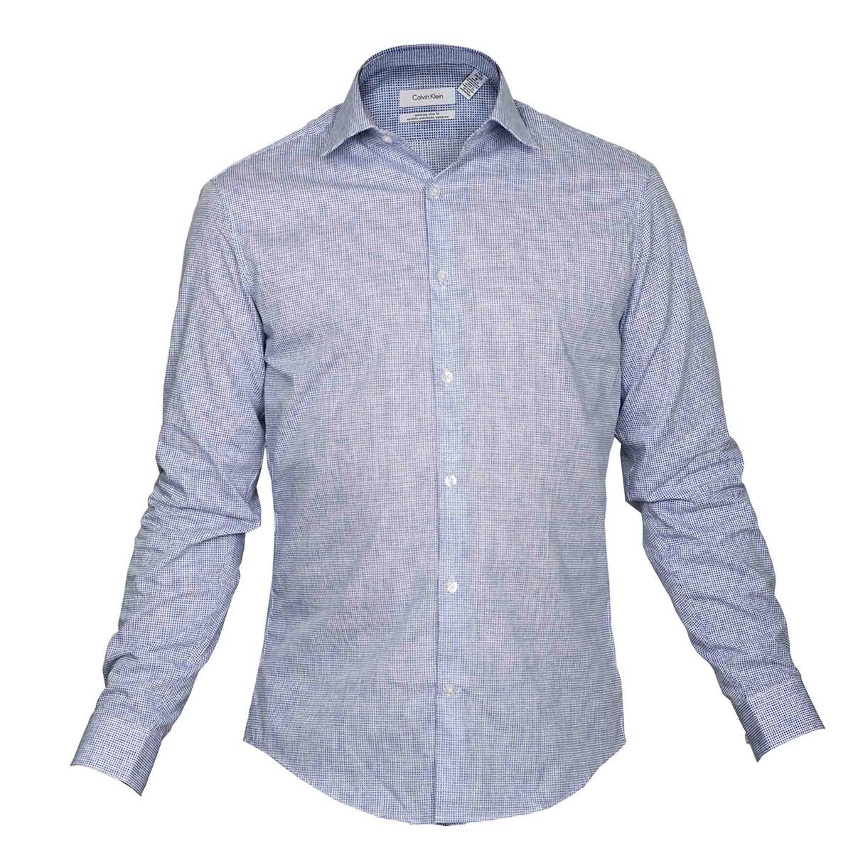 Camisa de Vestir Calvin Klein Color Azul Combinado