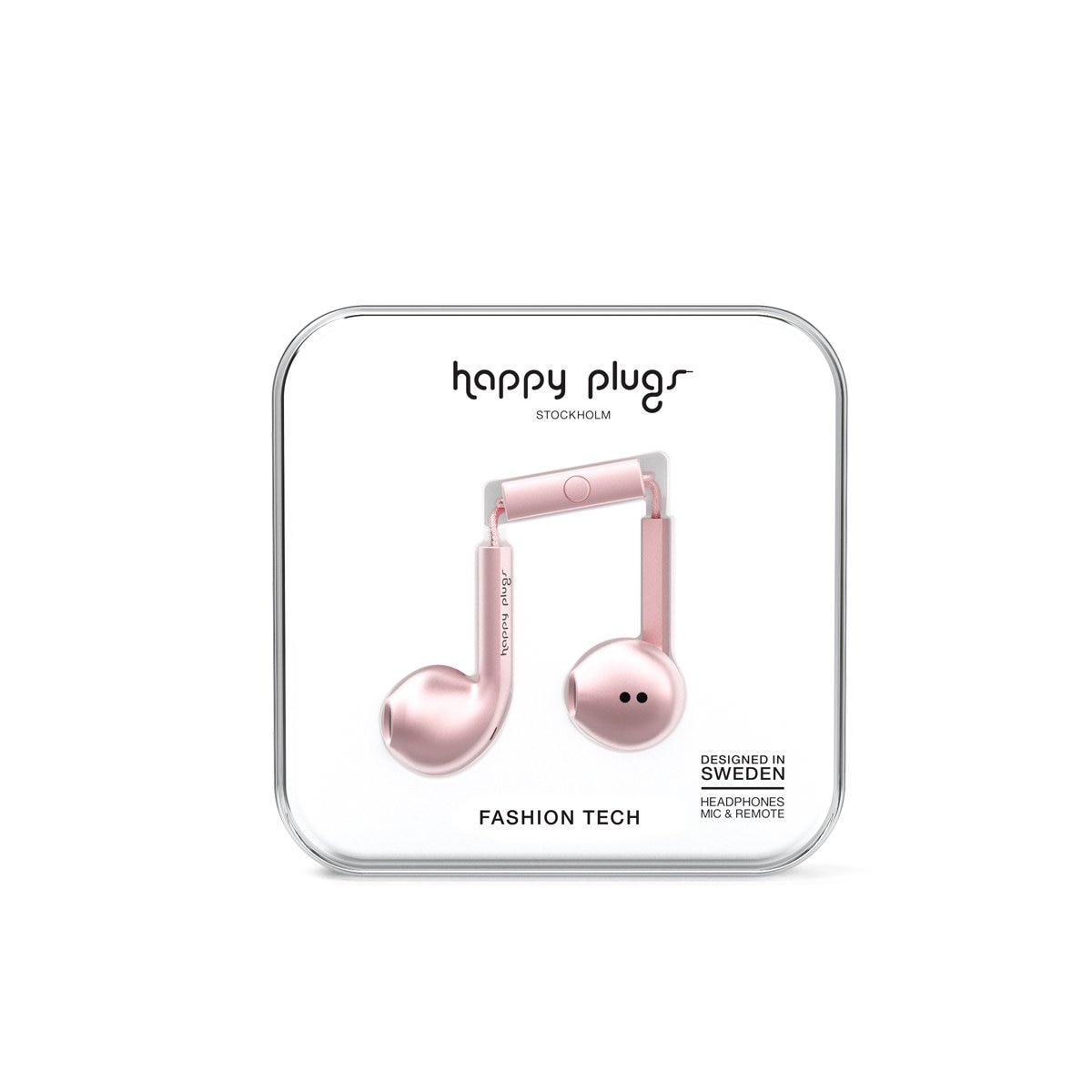 Audífonos C/micrófono Earbud Deluxe Pink Gold Happy Plugs