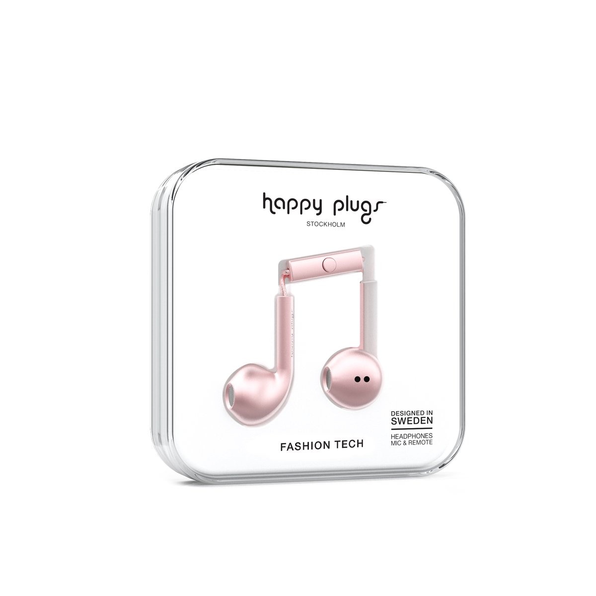 Audífonos C/micrófono Earbud Deluxe Pink Gold Happy Plugs