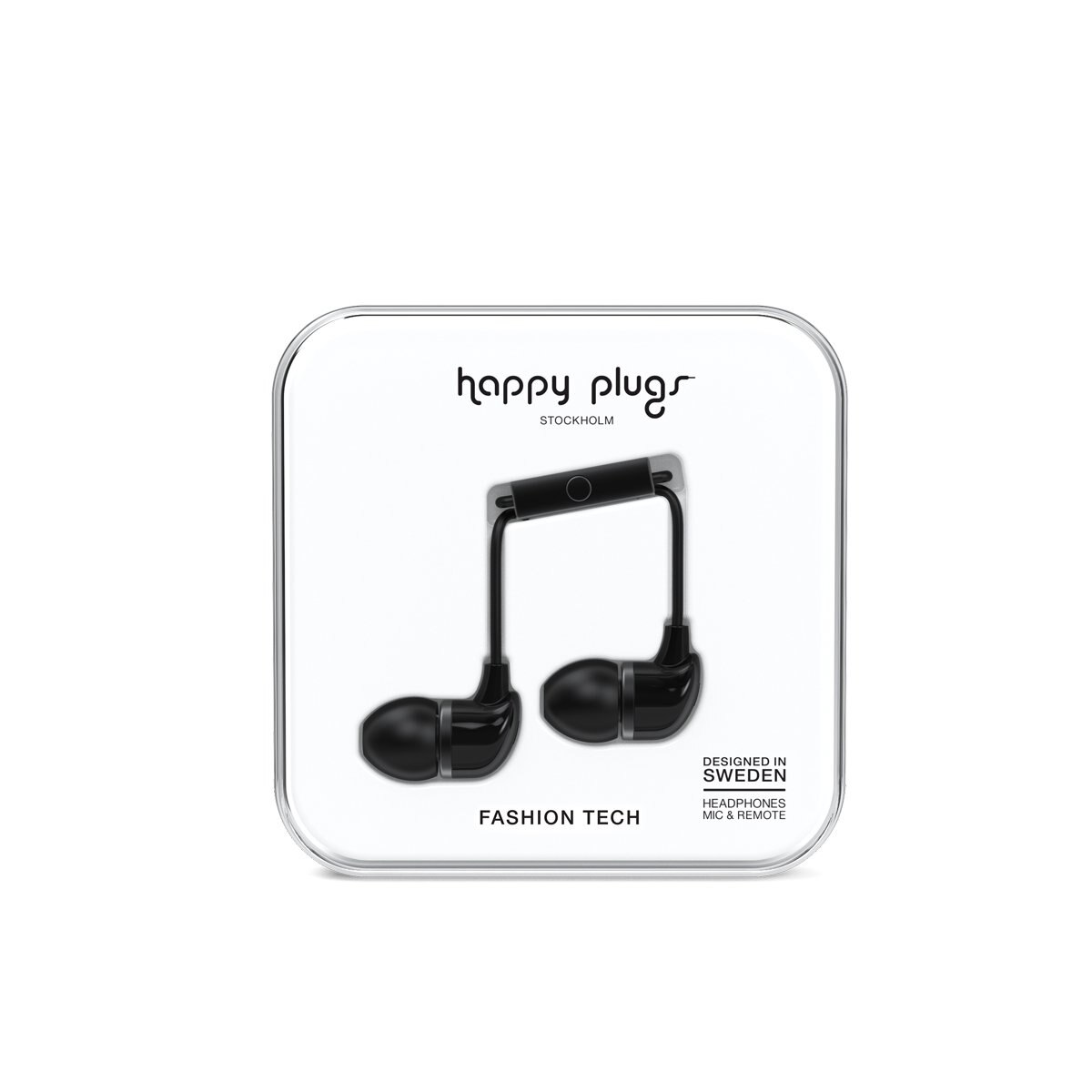 Audífonos con Micrófono In-Ear Negro Happy Plugs