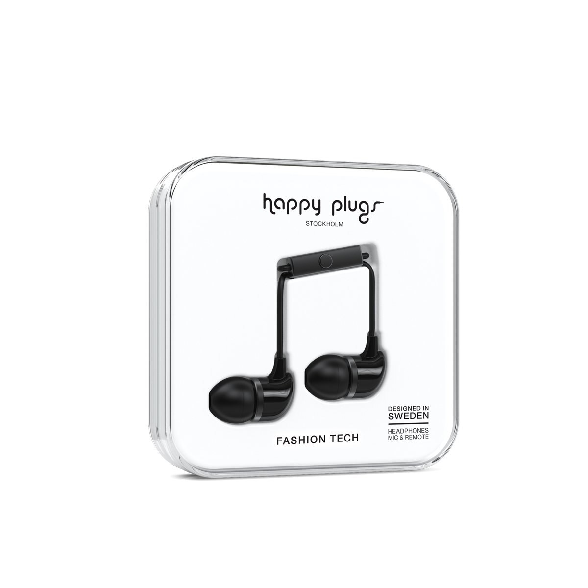 Audífonos con Micrófono In-Ear Negro Happy Plugs