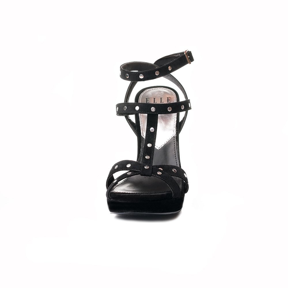 Sandalia Negro Ajuste T Y Plataforma Elle
