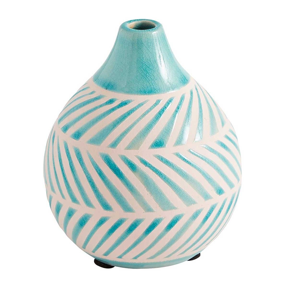 Vasija Mini Herringbone Aqua Pier 1 Imports