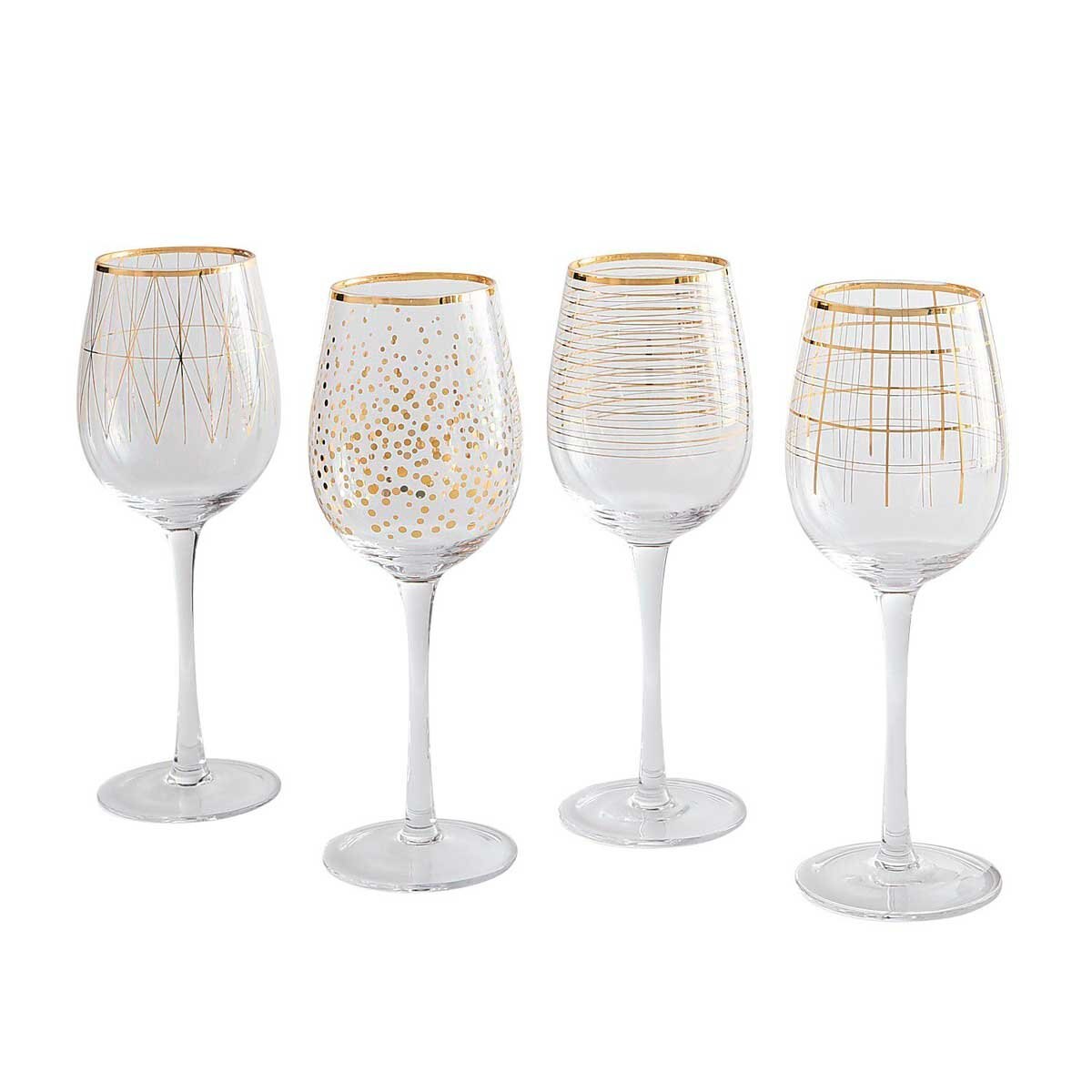 Capas Gold Decal Goblets Pier 1 Imports - 4 Piezas