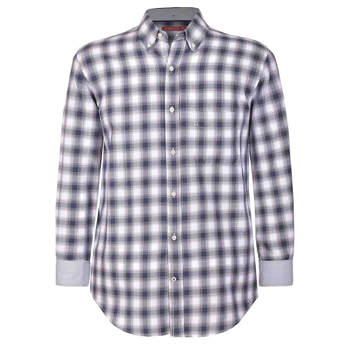 Camisa Manga Larga a Cuadros Color Gris J. Opus