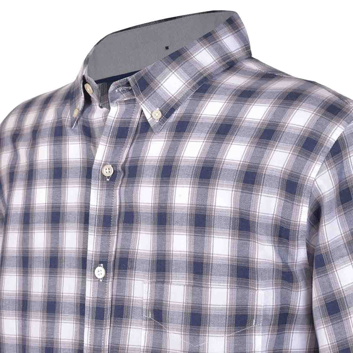 Camisa Manga Larga a Cuadros Color Gris J. Opus
