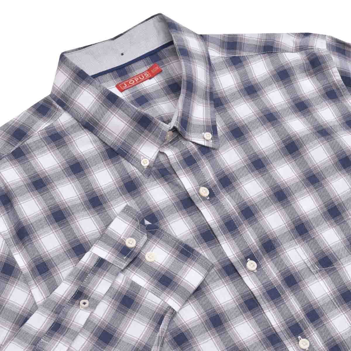 Camisa Manga Larga a Cuadros Color Gris J. Opus