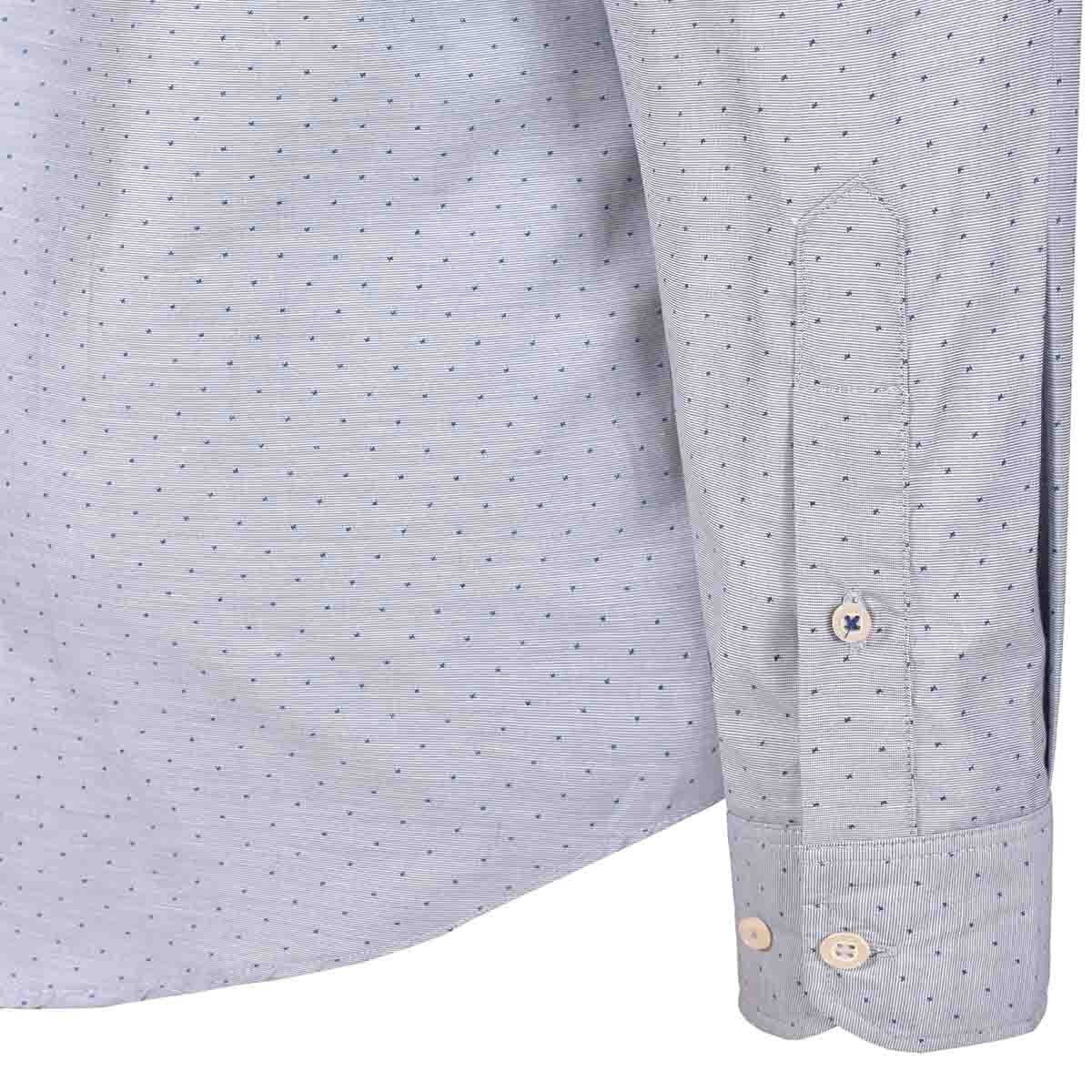 Camisa Manga Larga con Estampado Color Marino J. Opus