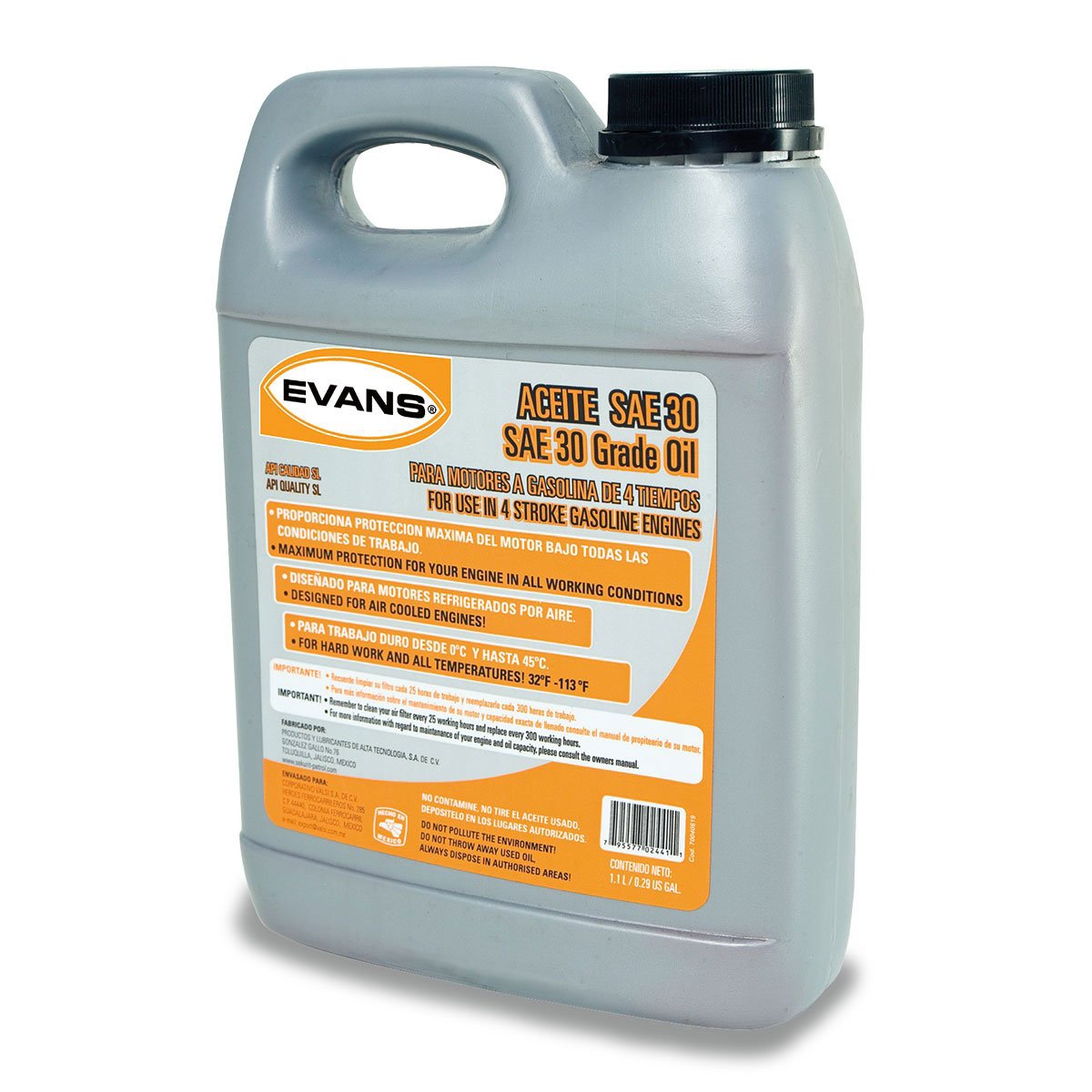 Aceite Sae30 4 Tiempos 940 Ml Evans Sears 