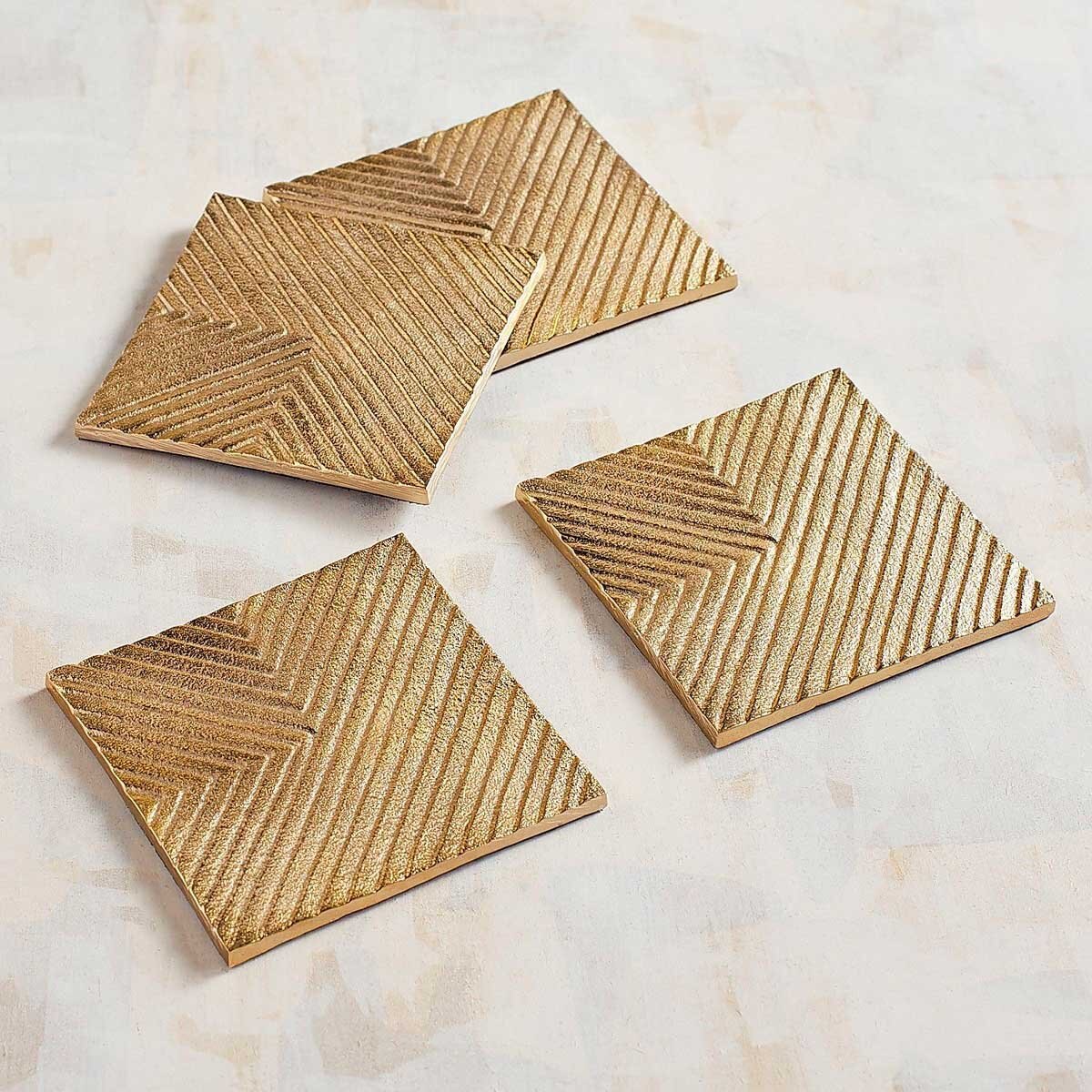 Porta Vasos Modern Gold Pier 1 Imports - 4 Piezas