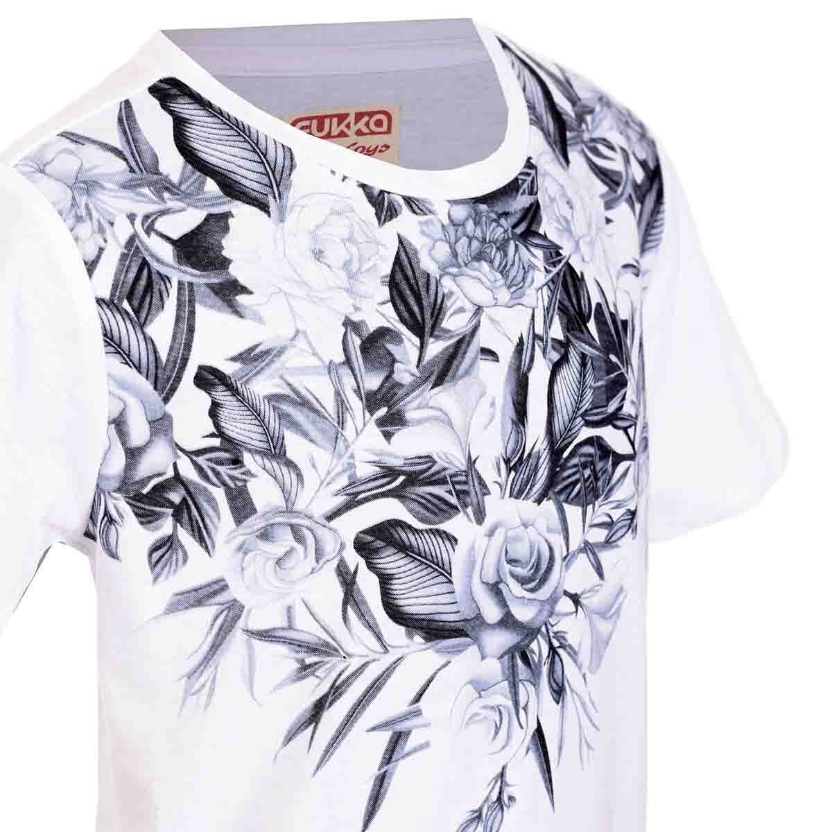 Playera Manga Corta Estampada con Flores Fukka para Niño