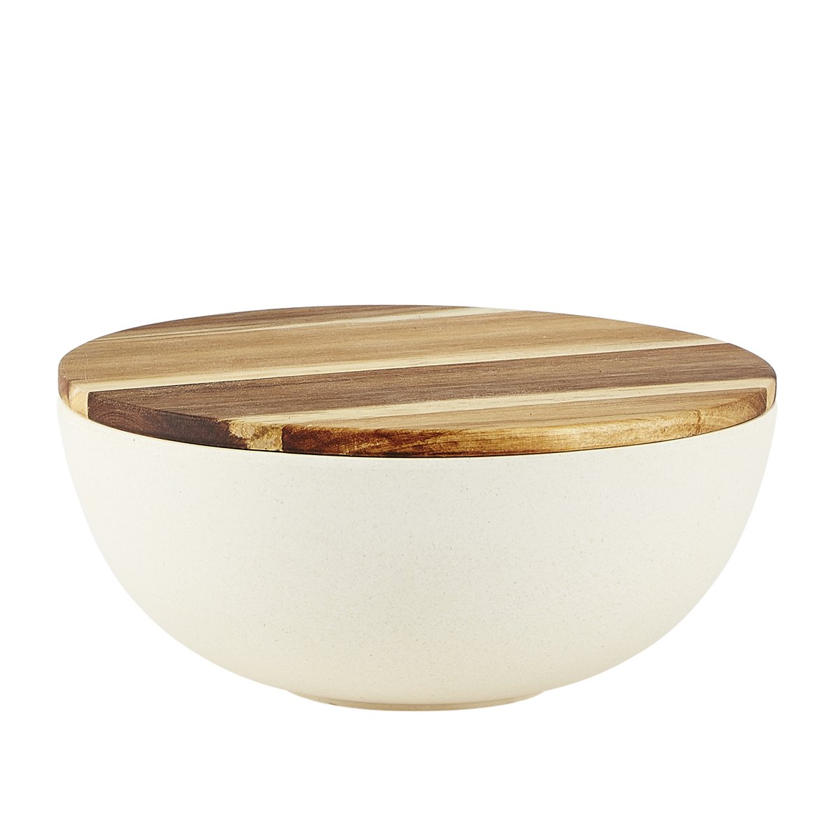 Home Nature Bowl Blanco con Tapa de Madera 1 L