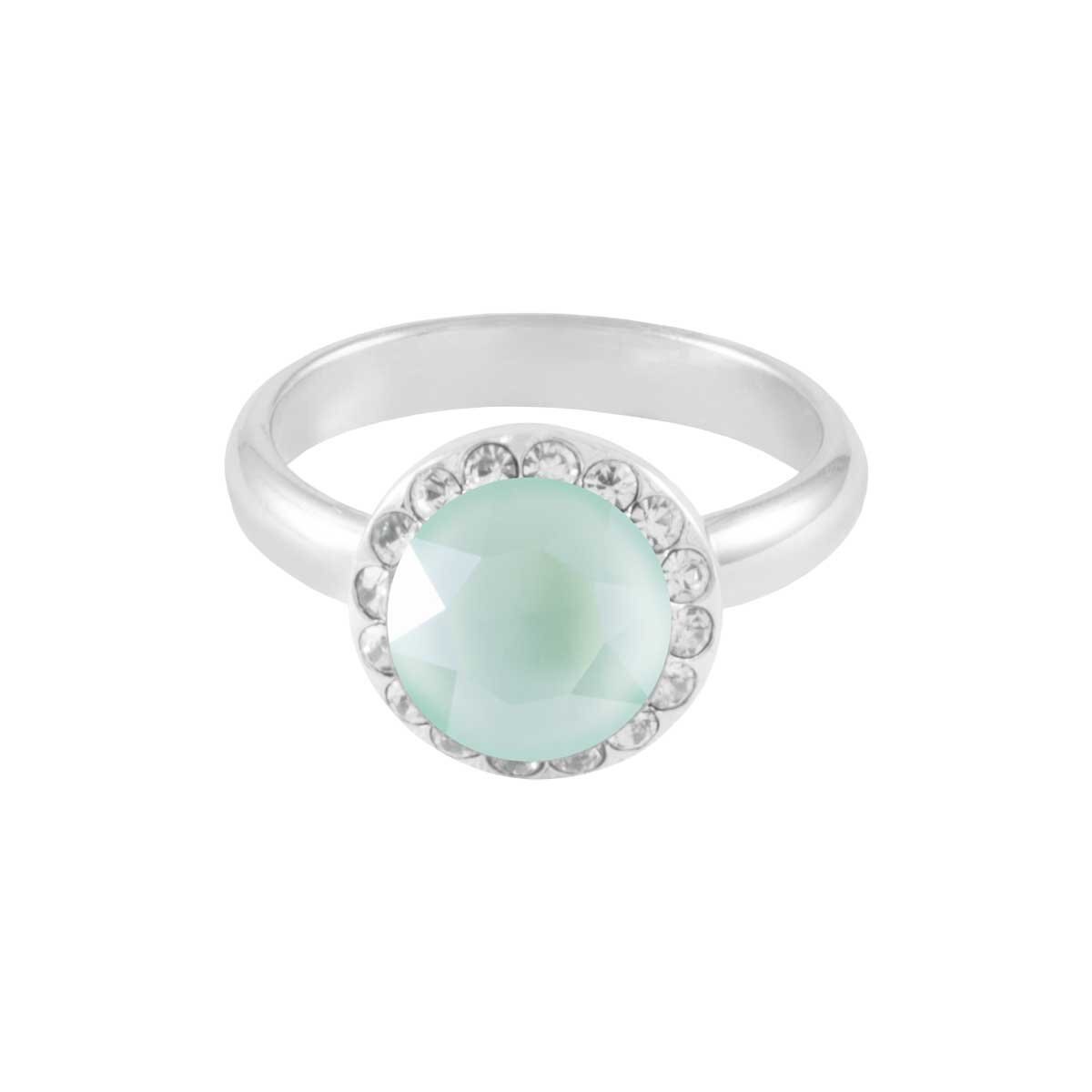 Anillo Halo Cristal Verde Swarovski Forever Crystals