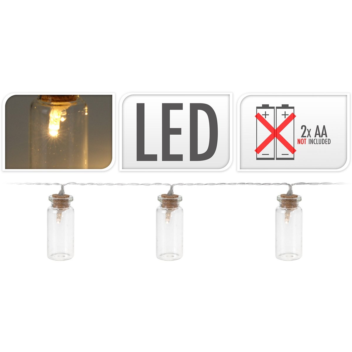 Botella de Cristal Luz Led Sears México