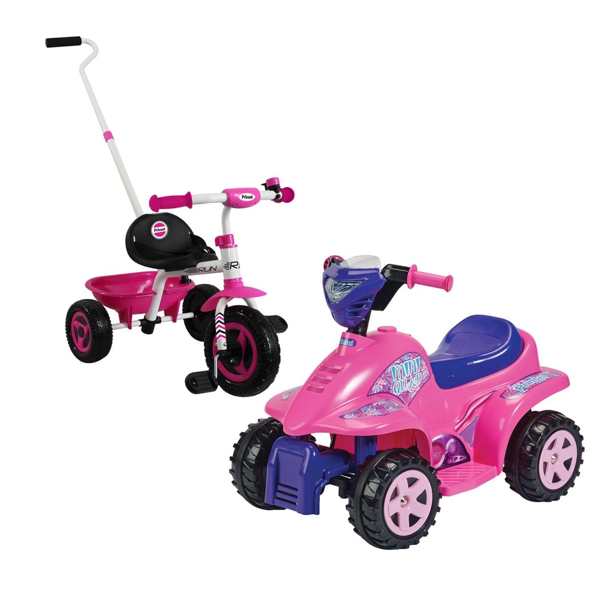 Combo Mini Quad Rosa Y Triciclo Run Prinsel