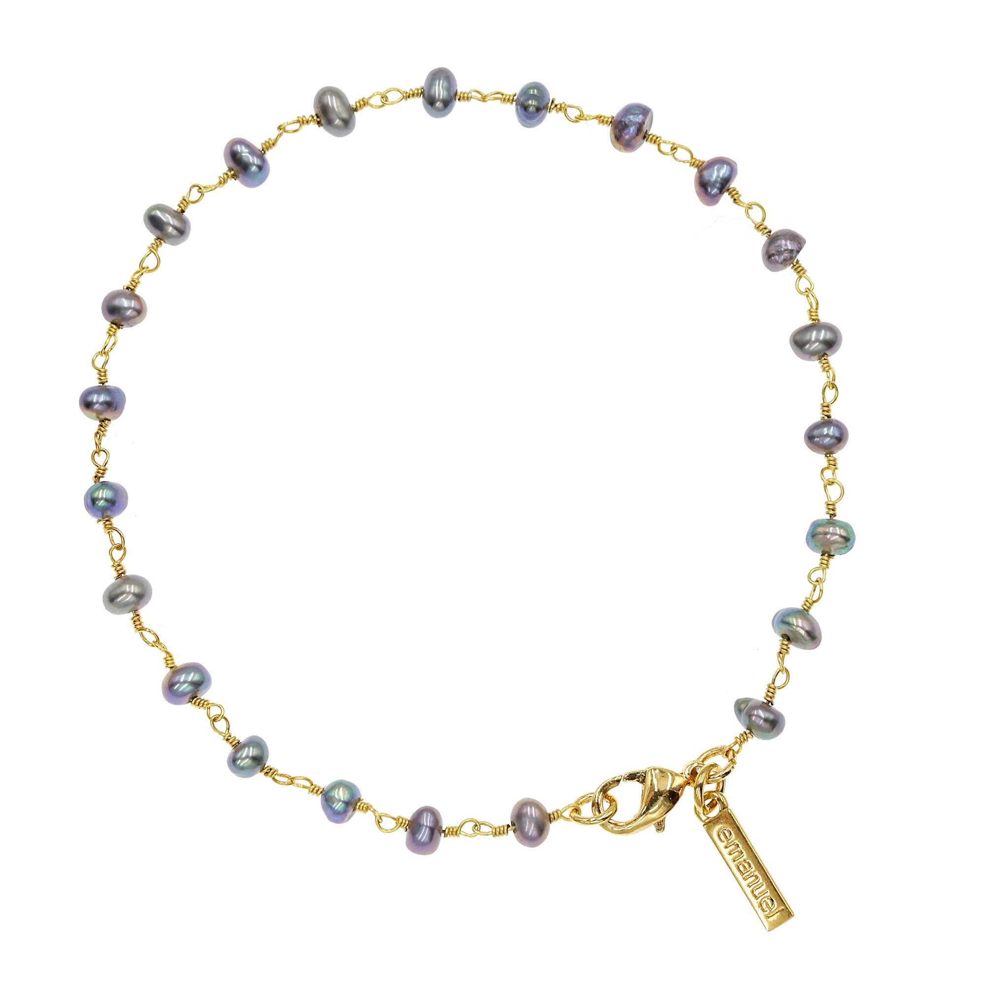 Pulsera con Mini Perlas Grises Emanuel