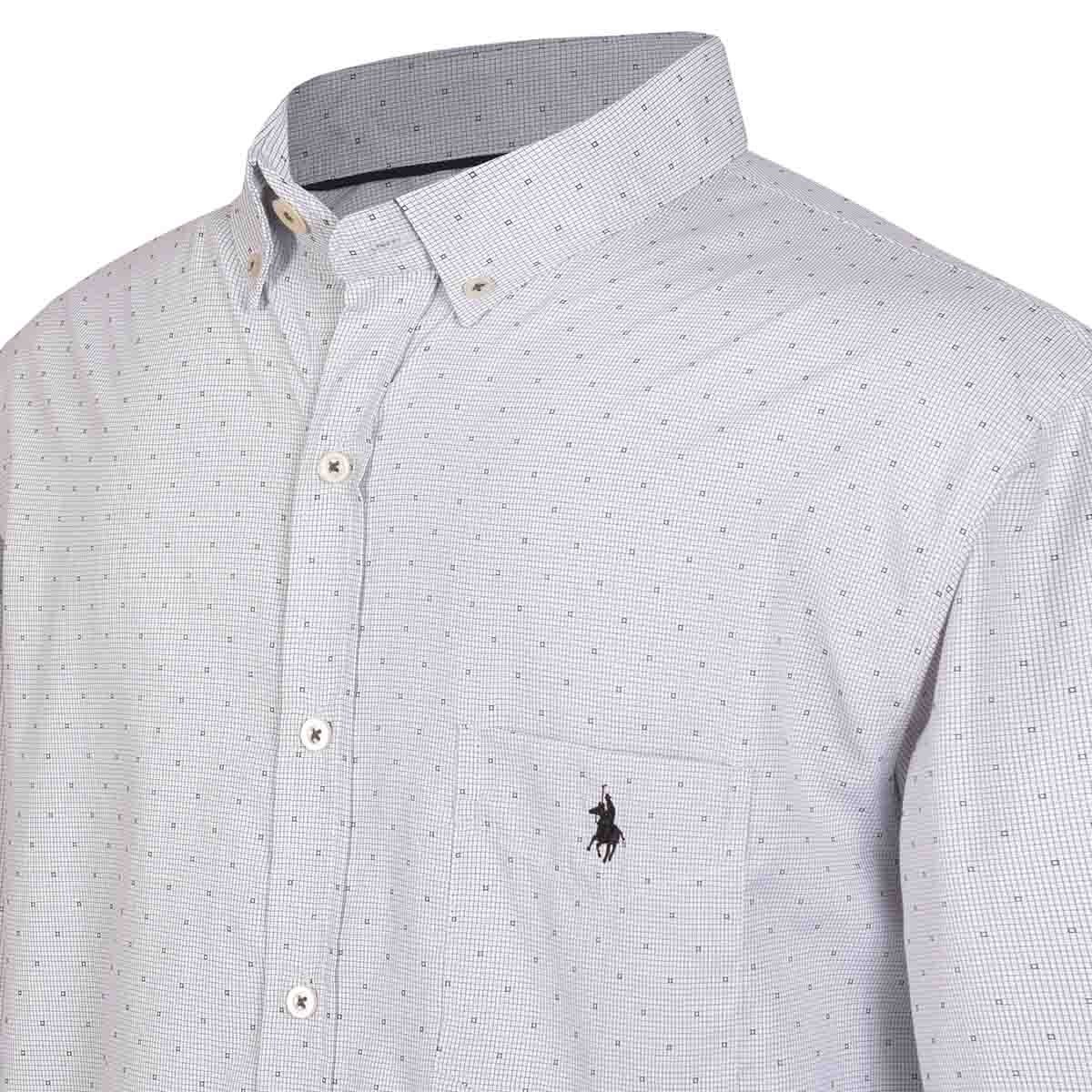Camisa Manga Larga Color Blanco Combinado Polo Club