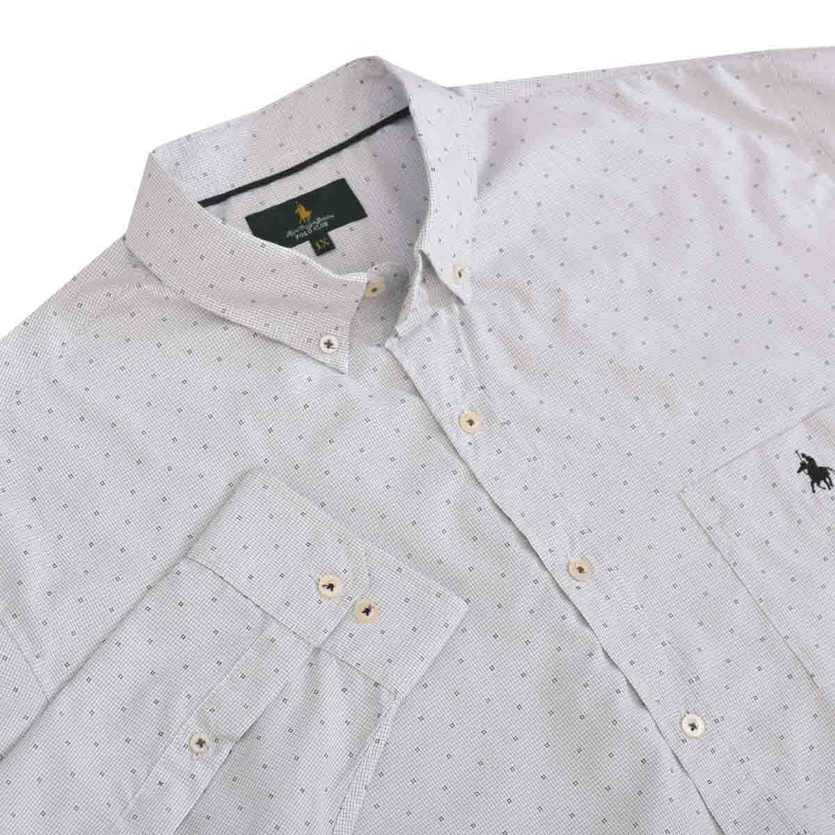 Camisa Manga Larga Color Blanco Combinado Polo Club