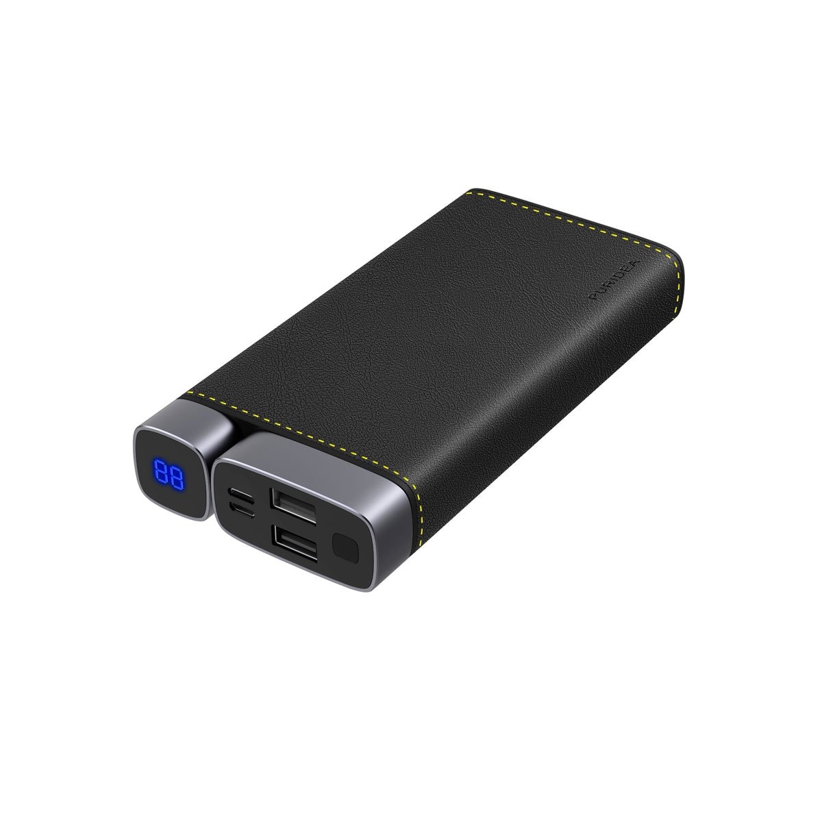 Batería Portátil Piel Negro 20,000Mah Puridea