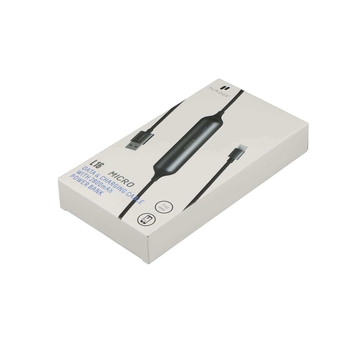 Power Bank 2800Mah Cable de Datos y Carga Micro Usb Puridea
