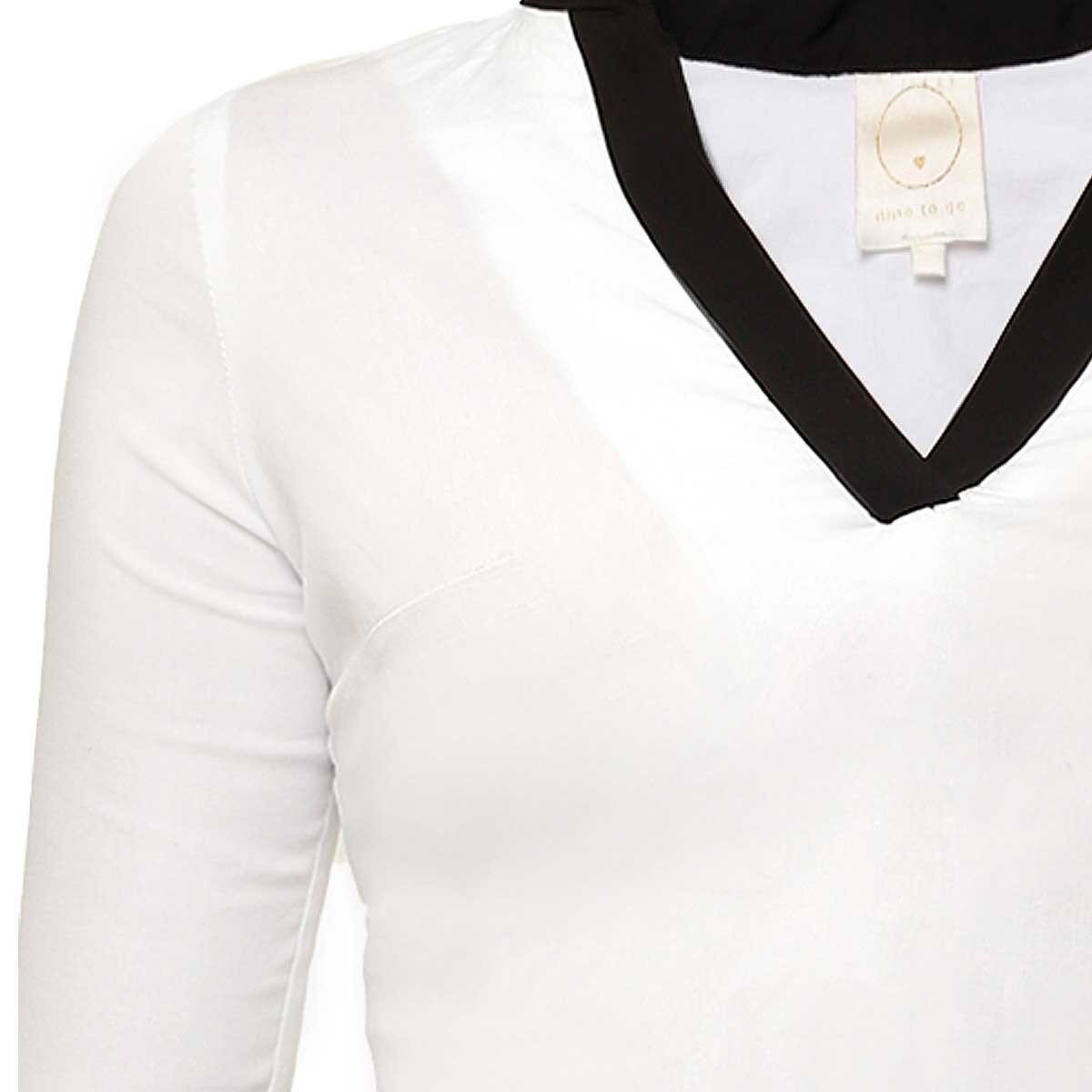 Blusa Cuello Mao con Aletillas Nine To Go
