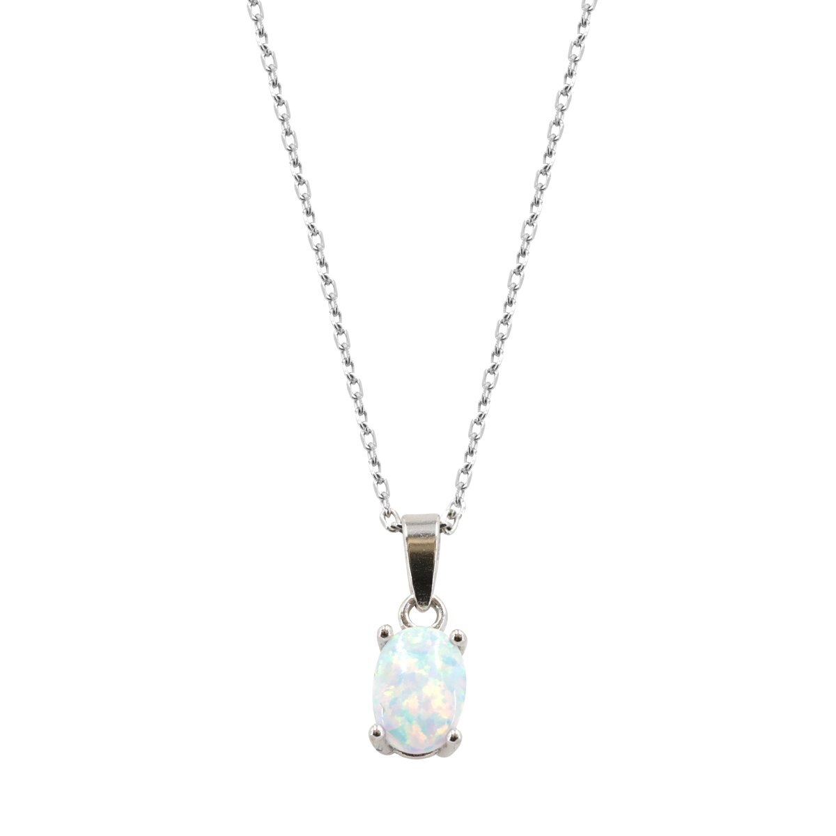 Dije en Plata con Opalo Color Azul Artre