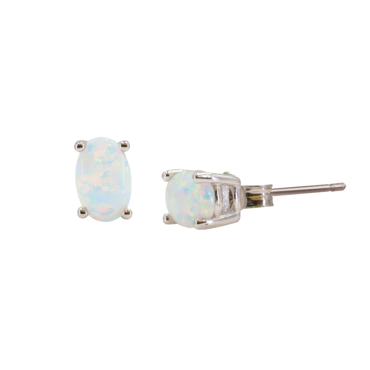 Aretes en Plata con Opalo Color Azul Artre