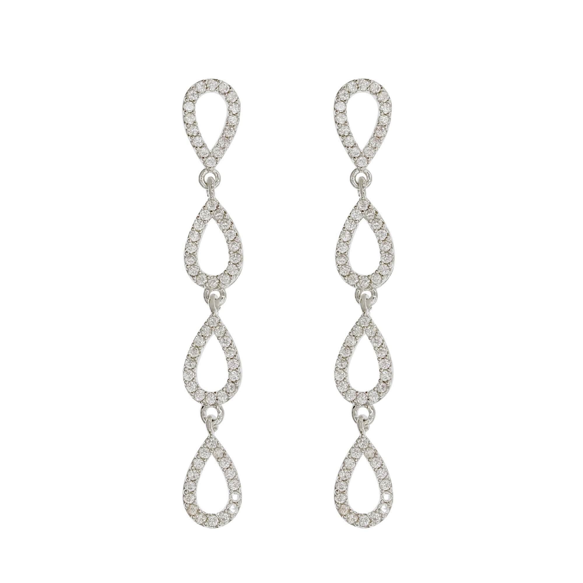 Aretes en Plata Chandelier con Circonia Artre