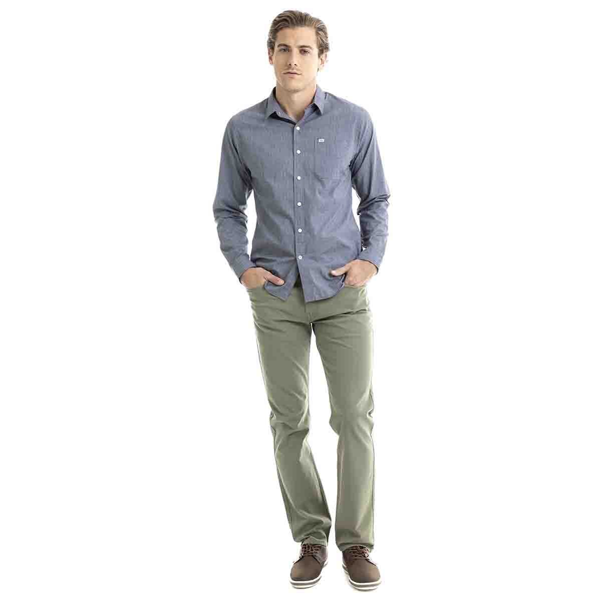 Camisa Original Washed Shirt Long Sleeve Color Azul Dockers