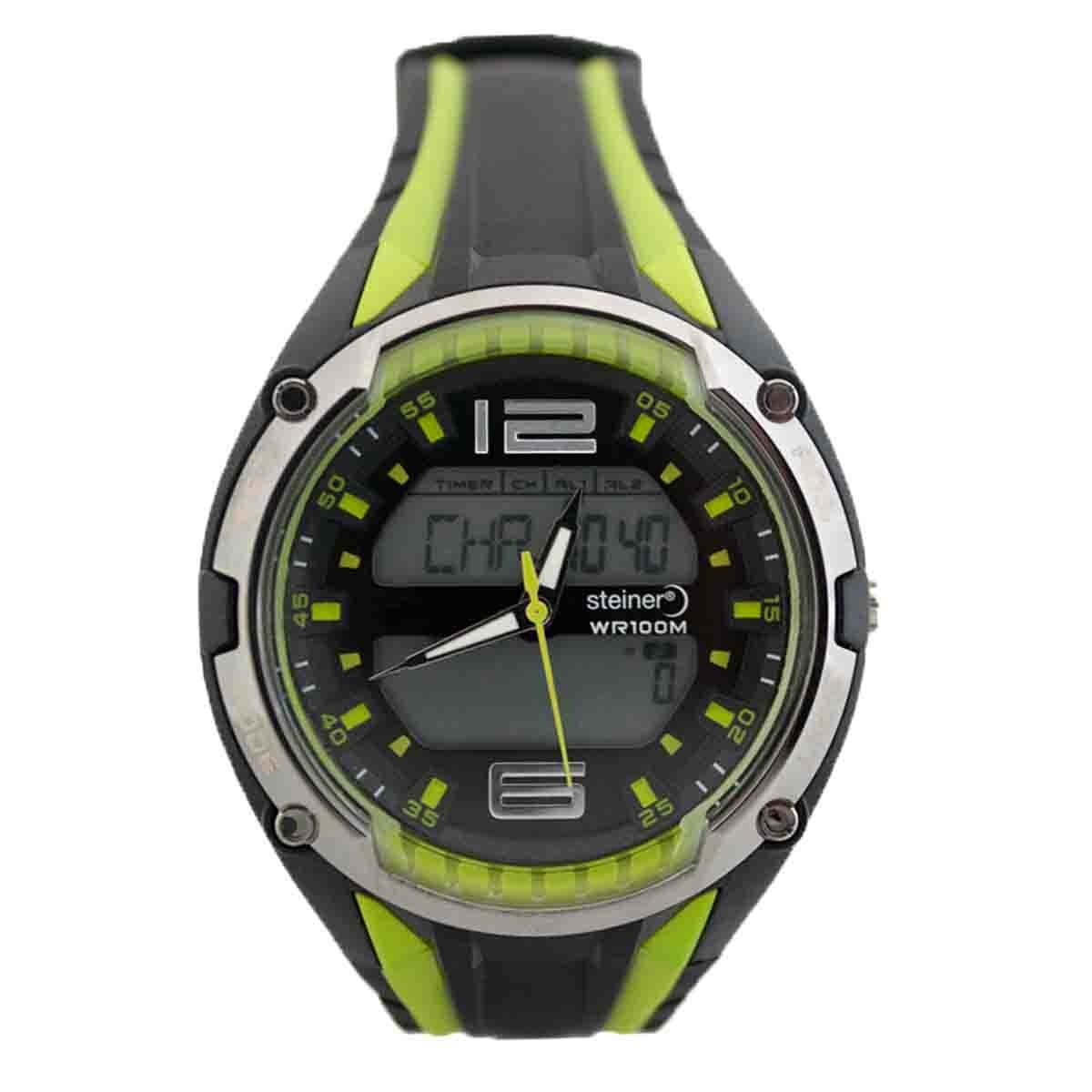 Reloj Análogo-Digital de Caballero Color Negro Combinado Steiner