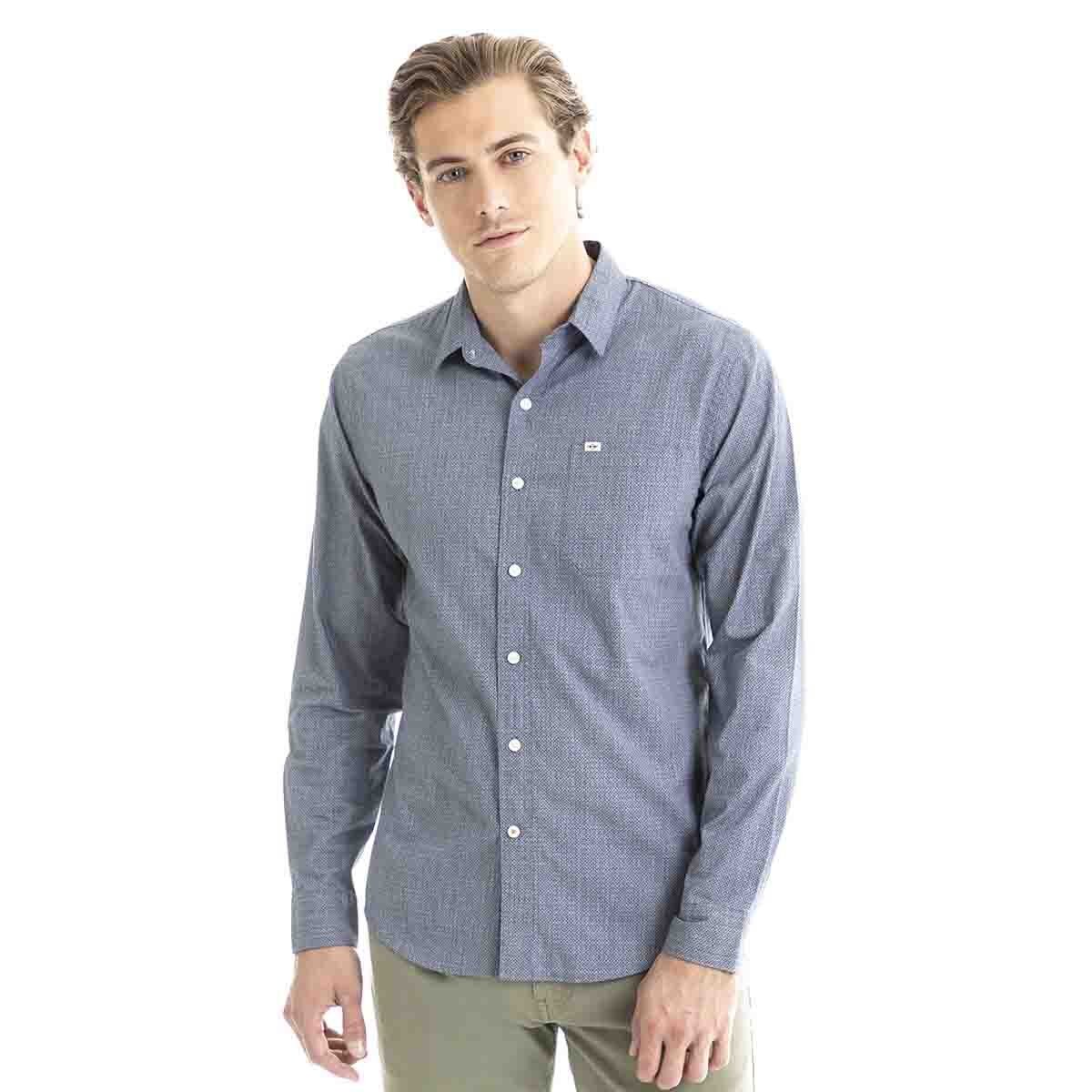 Camisa Original Washed Shirt Long Sleeve Color Azul Dockers