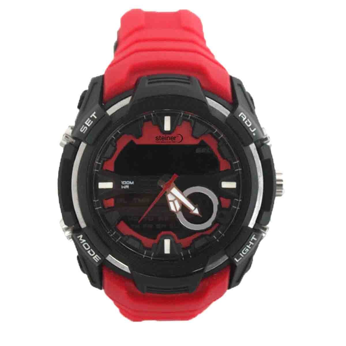 Reloj Análogo-Digital de Caballero Color Rojo Steiner