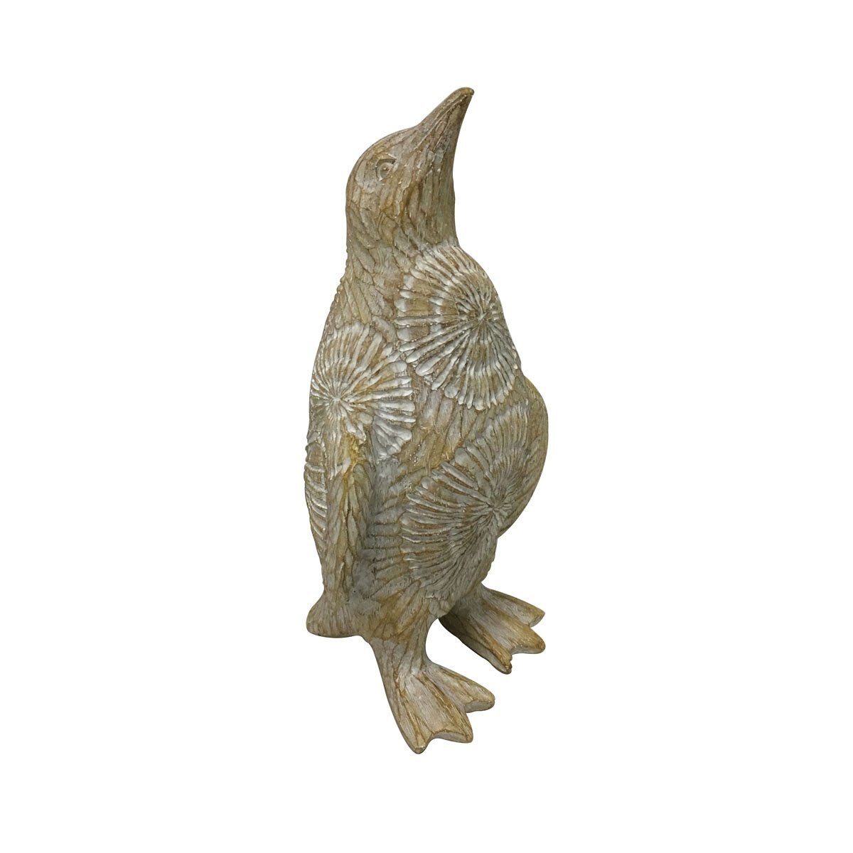 Figura Decorativa Pingüino Poliresina Arriba Madera Bailiyuan