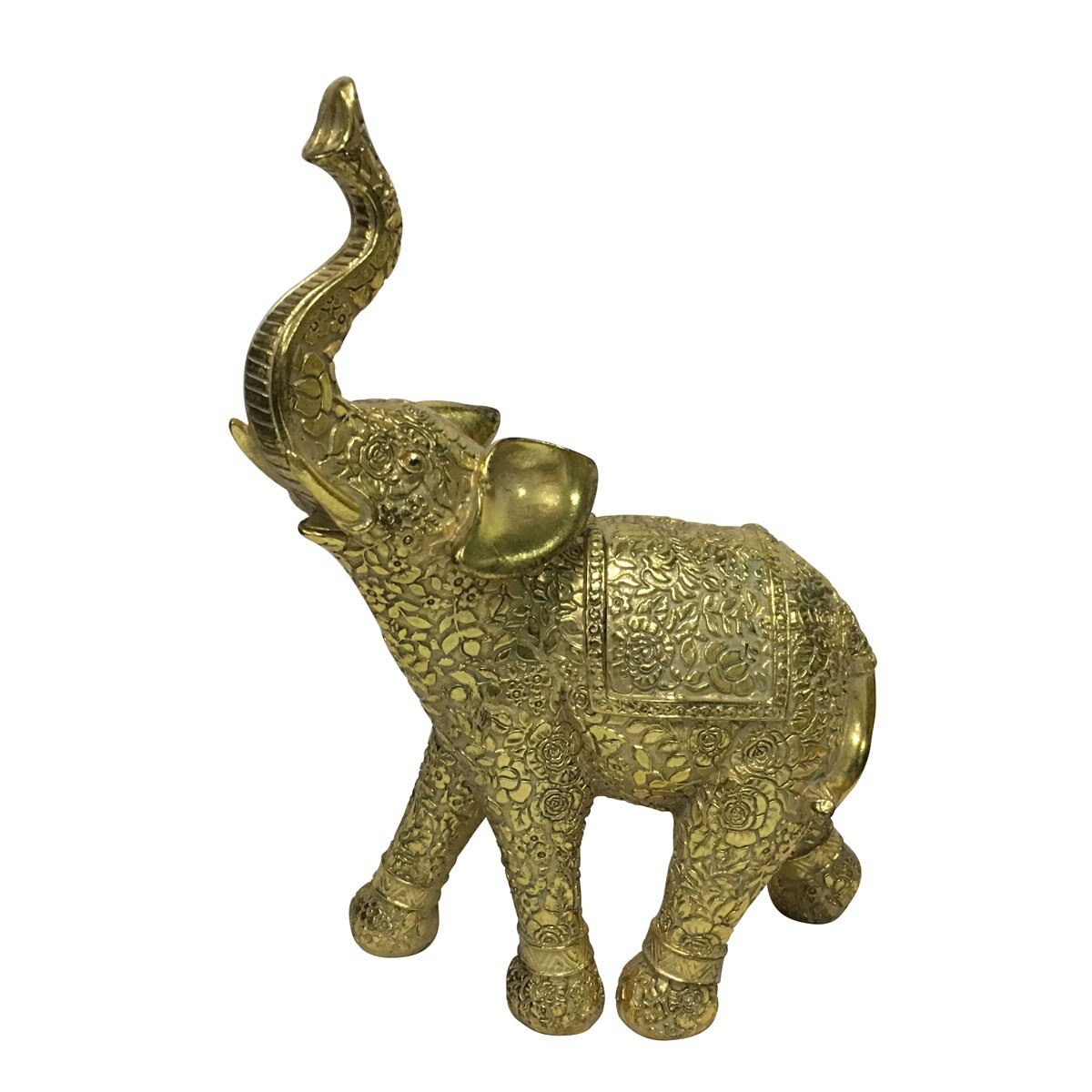 Figura Decorativa Elefante Oro Poliresina Bailiyuan
