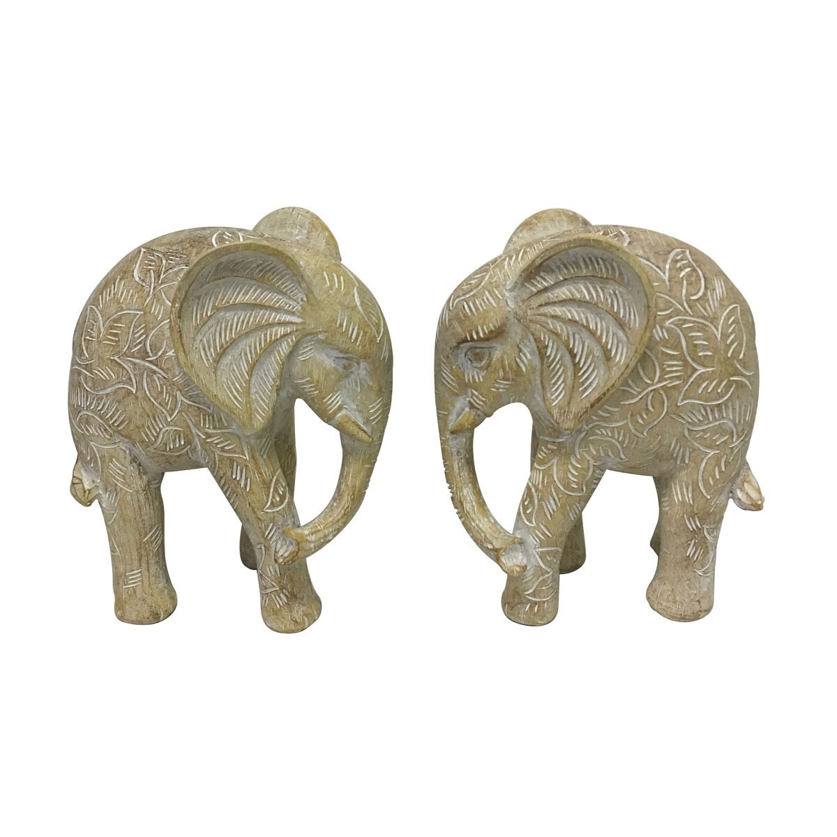 Figura Decorativa Elefante Poliresina Madera Bailiyuan