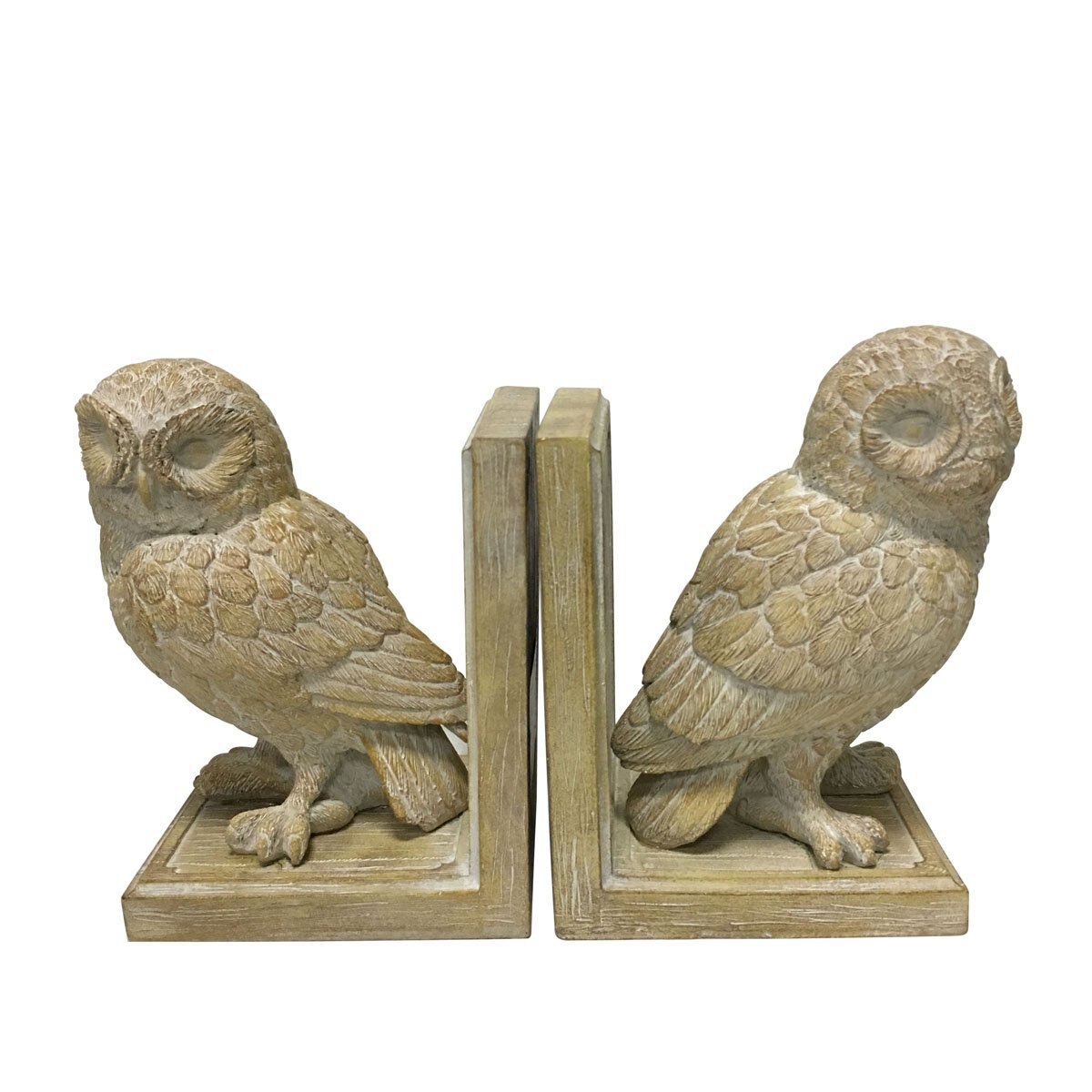 Figura Decorativa y Separador de Libros Búhos Poliresina Bailiyuan