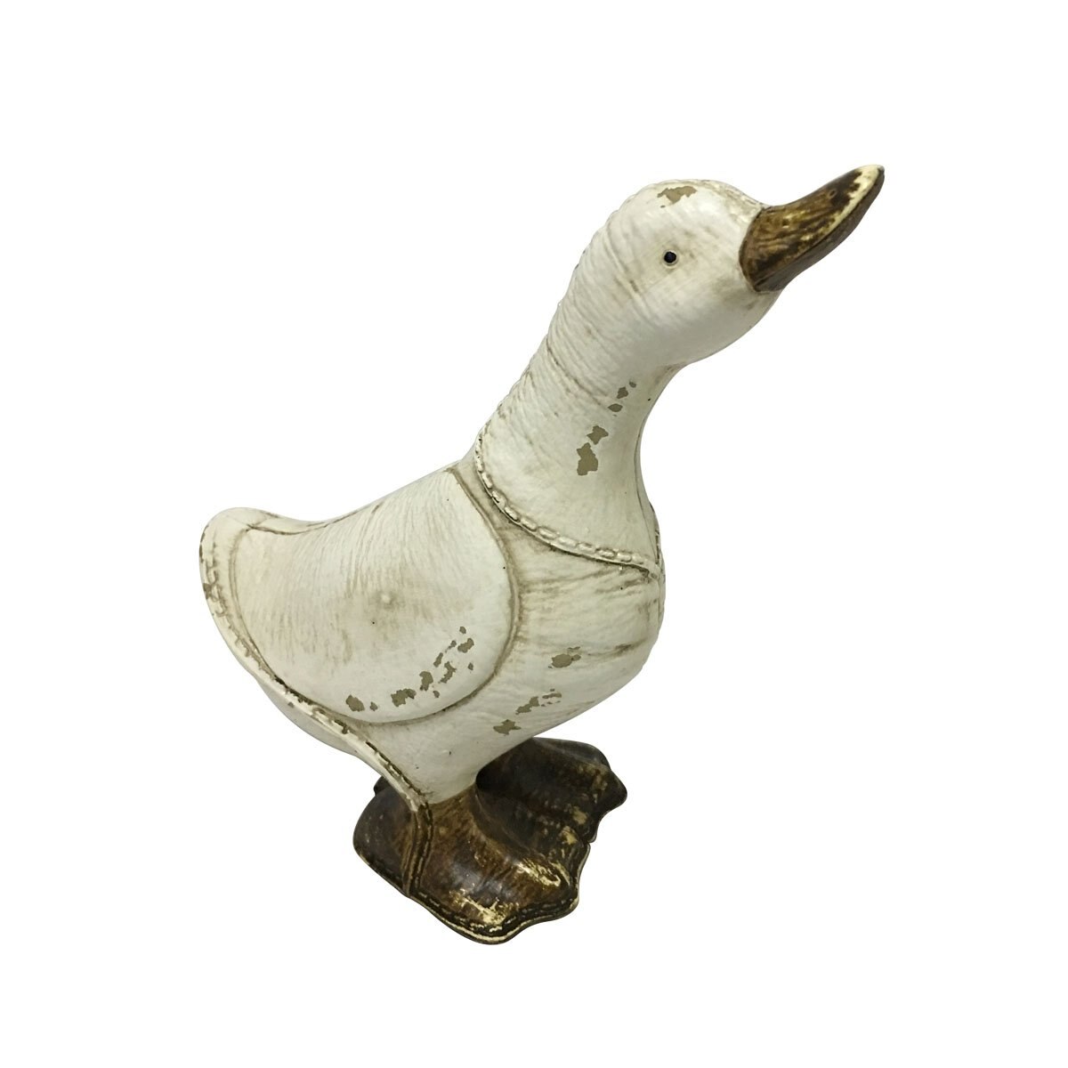 Figura Decorativa Pato Blanco Poliresina Bailiyuan