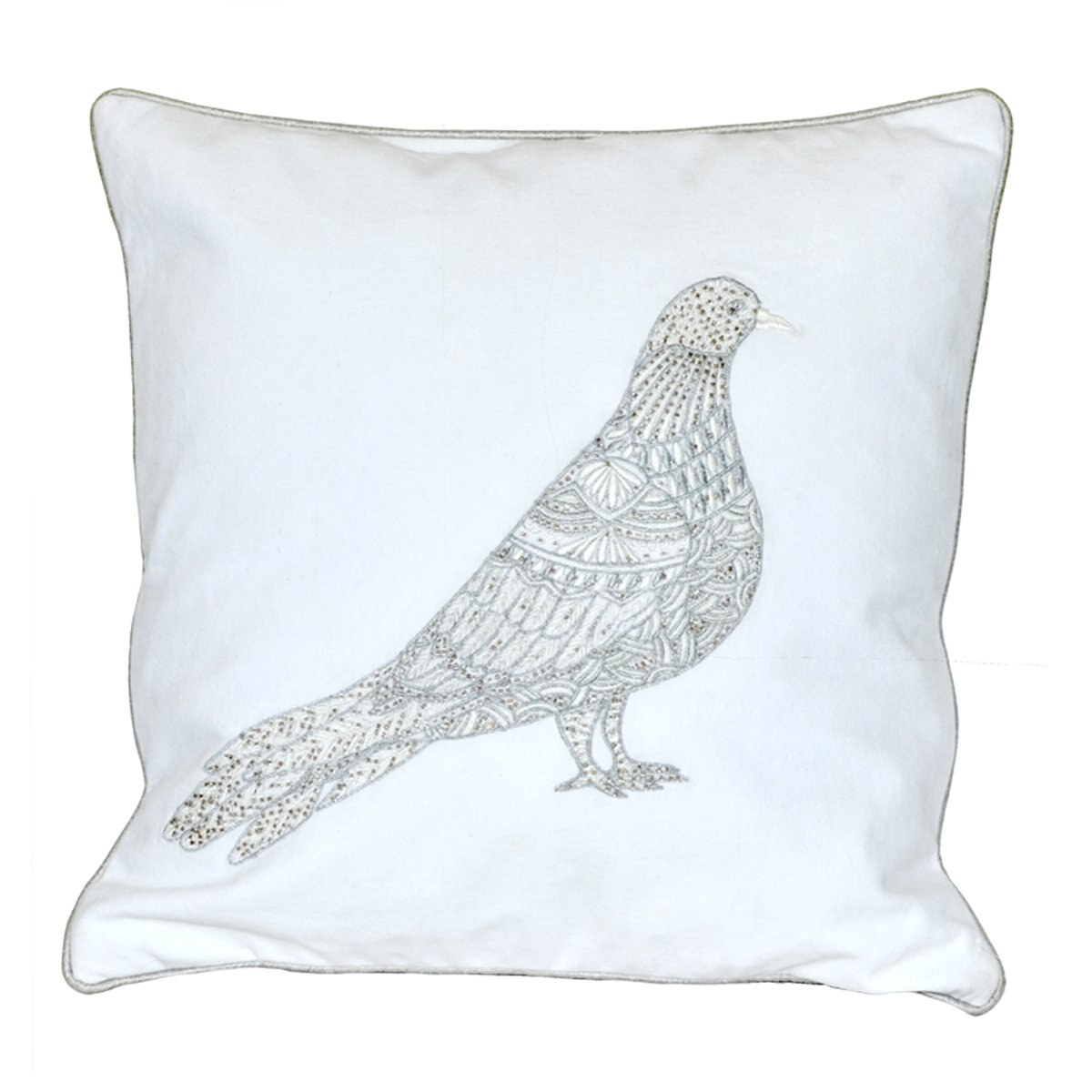 Cojín Paloma Plata Bco 40X40 Cm Good Earth
