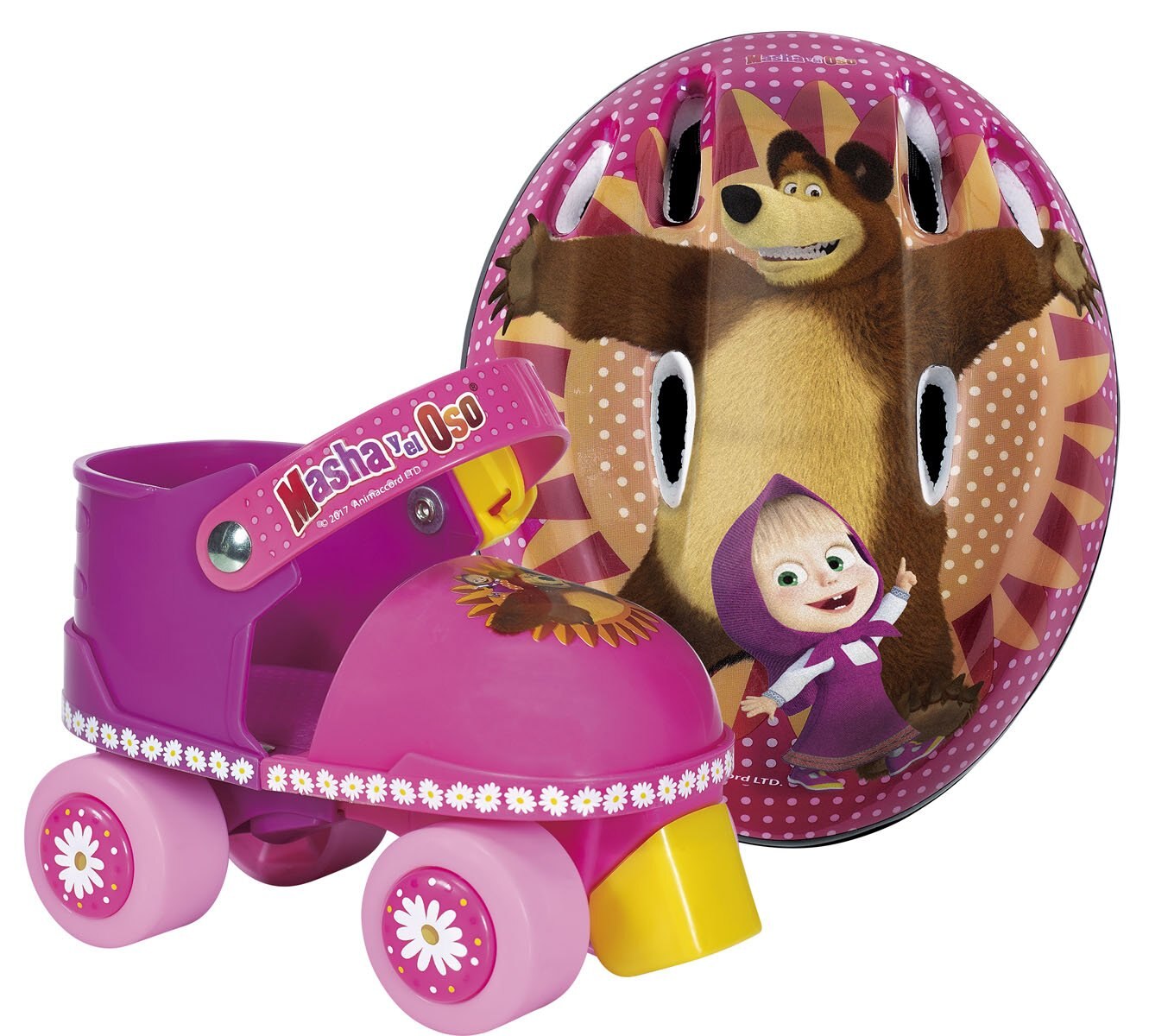 Set de Patines Entrenadores Masha Y el Oso Flying Wheel