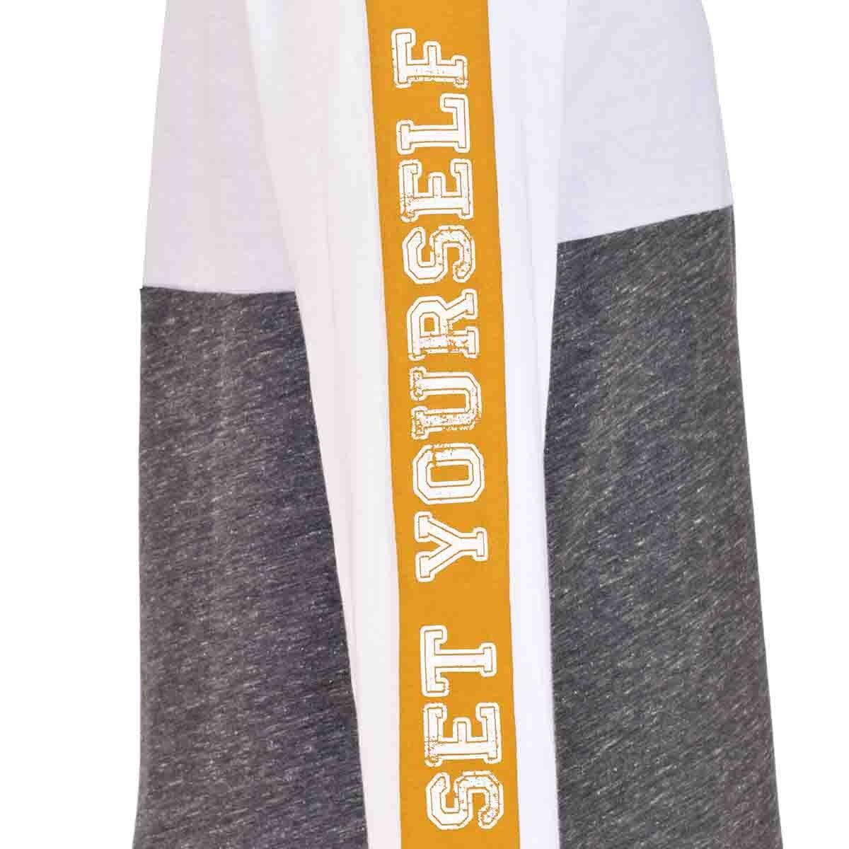 Playera Manga Larga Color Blanco Combinado Jeanious