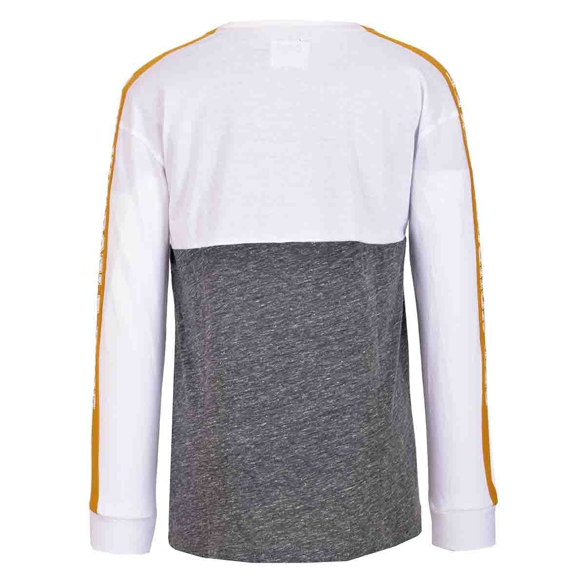 Playera Manga Larga Color Blanco Combinado Jeanious