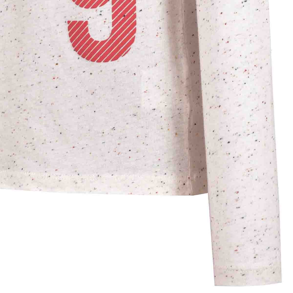 Playera Manga Larga Estampada Color Hueso Jeanious