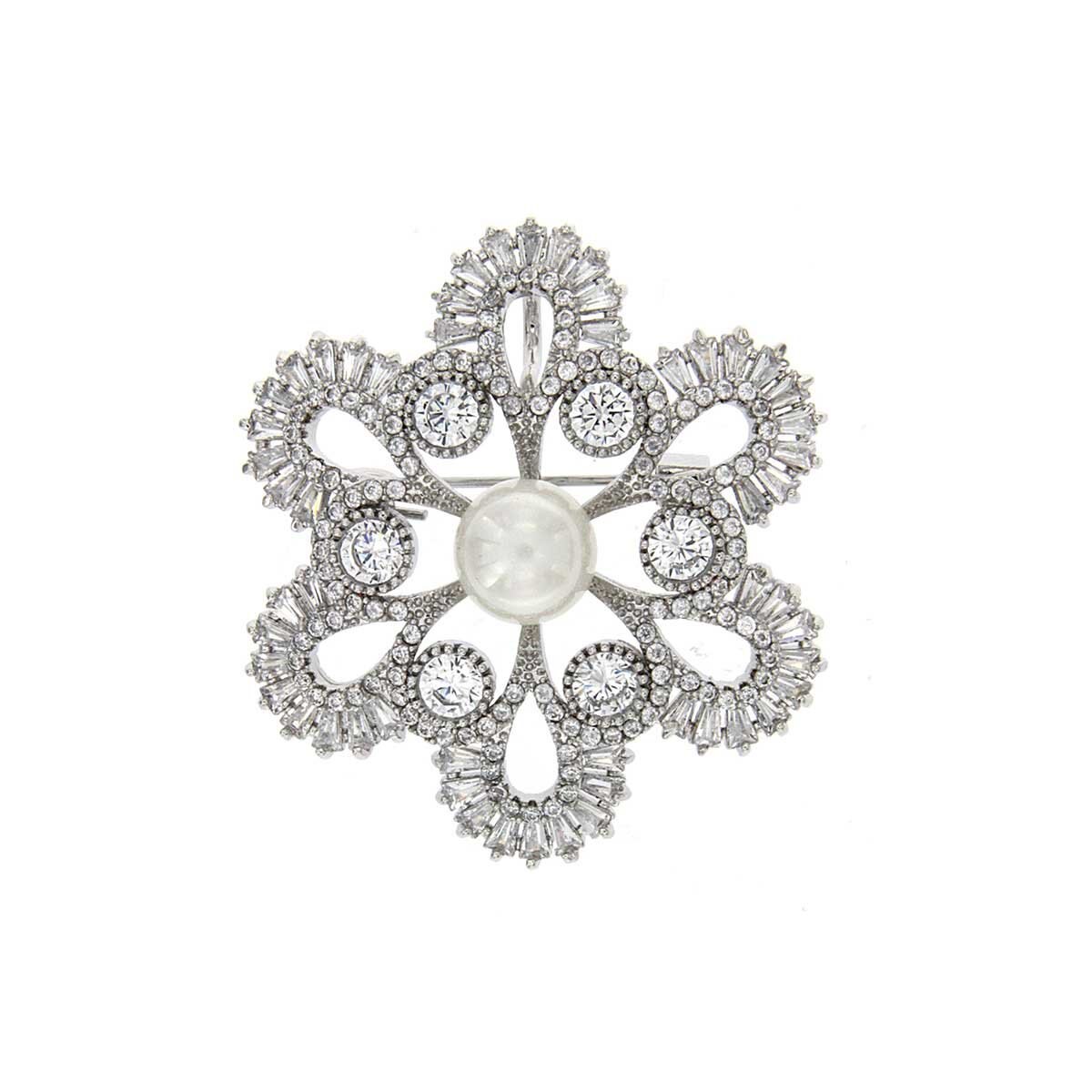 Broche Rosetón con Circonitas Farfalla Bonetti