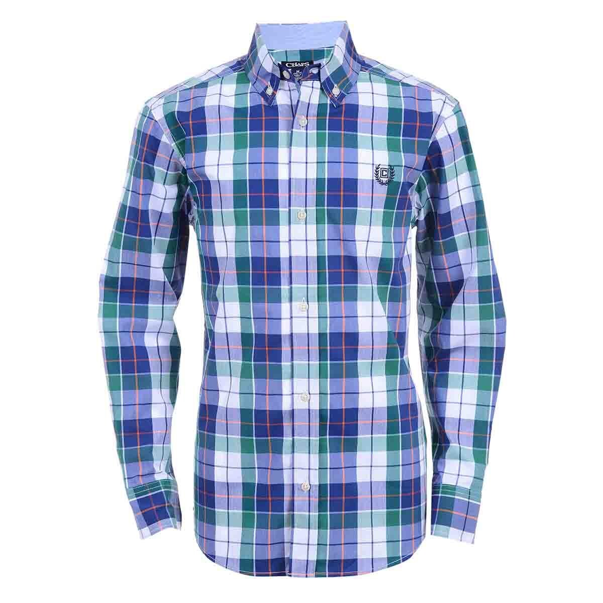 Camisa Manga Larga Jameson Color Verde Combinado Chaps para Niño