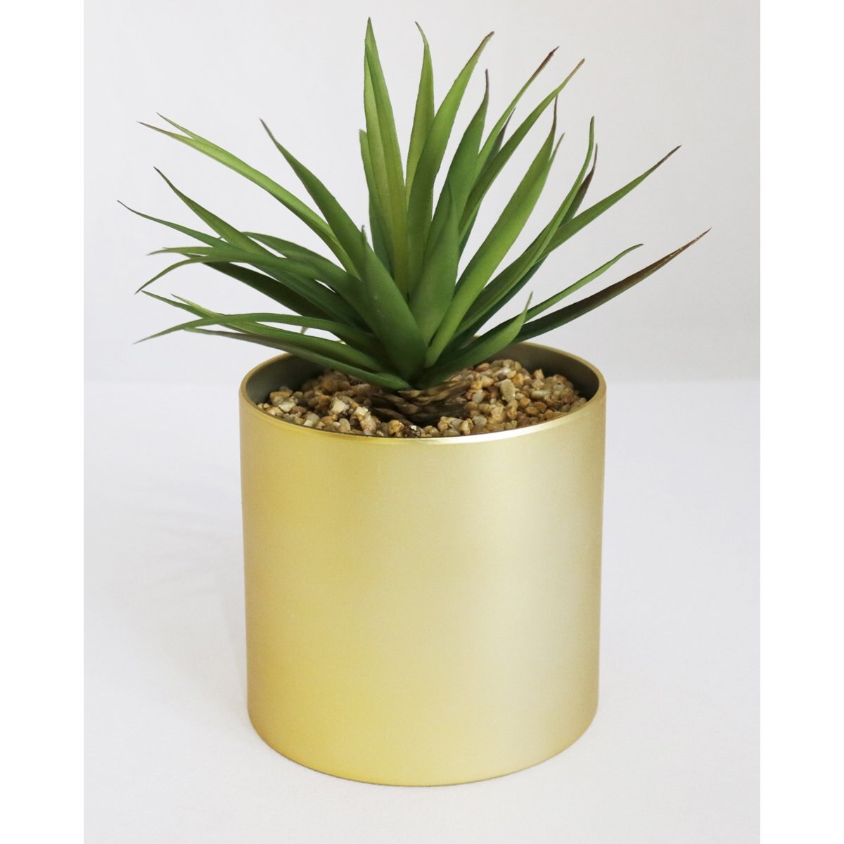 Pasto Artificial con Maceta Dorada Home Nature