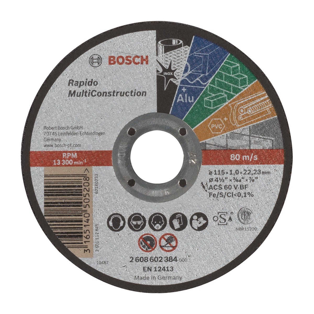 Disco de Corte Rápido Multiconstruction 4 1/2" Bosch