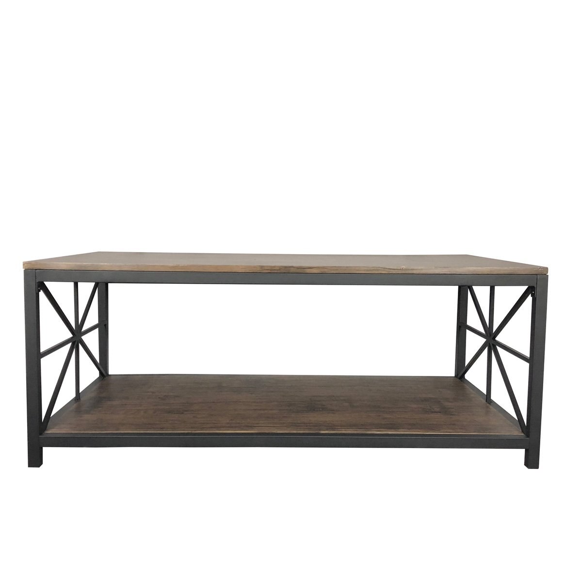 Home Nature Mesa de Centro Rectangular Caoba 43*110*60 Cm