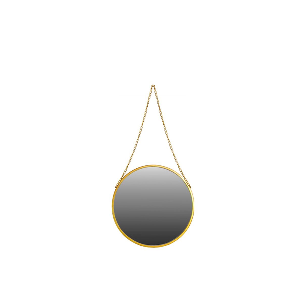 Espejo Redondo de Metal Dorado con Cadena Colgante Home Nature
